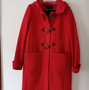 Red J. Crew wool coat